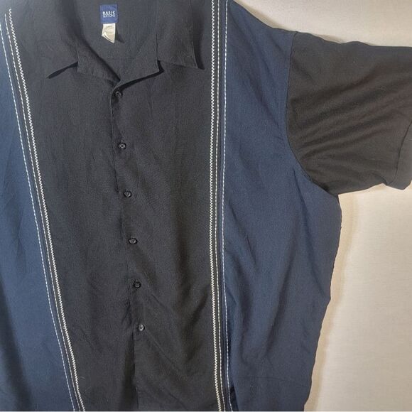 Basic Editions Mens Black/Blue Polo Shirt Solid Cotton Collared Big & Tall 4XL - Picture 9 of 10